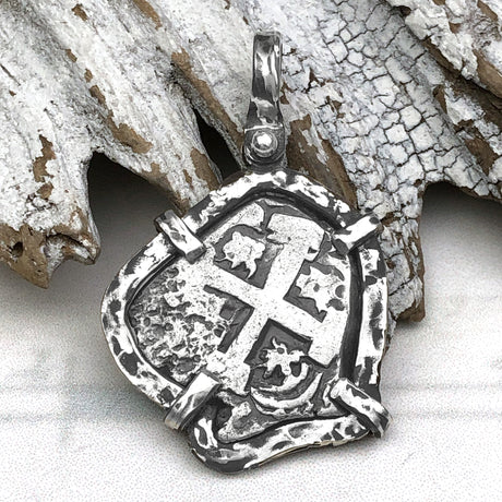 1768 Pirate Era Spanish 2 Reale Piece of 8 Sterling Silver TORTUGA COLLECTION Pendant