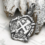 1768 Pirate Era Spanish 2 Reale Piece of 8 Sterling Silver TORTUGA COLLECTION Pendant