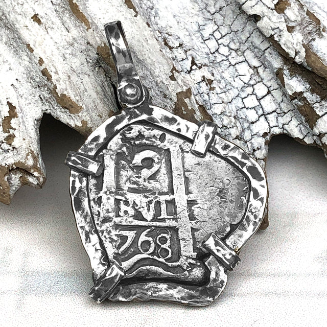 1768 Pirate Era Spanish 2 Reale Piece of 8 Sterling Silver TORTUGA COLLECTION Pendant