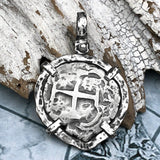 1737 Pirate Era Spanish 2 Reale Piece of 8 Sterling Silver TORTUGA COLLECTION Pendant