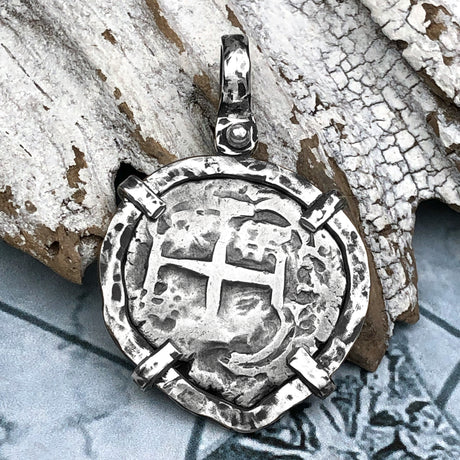 1737 Pirate Era Spanish 2 Reale Piece of 8 Sterling Silver TORTUGA COLLECTION Pendant