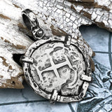 1737 Pirate Era Spanish 2 Reale Piece of 8 Sterling Silver TORTUGA COLLECTION Pendant