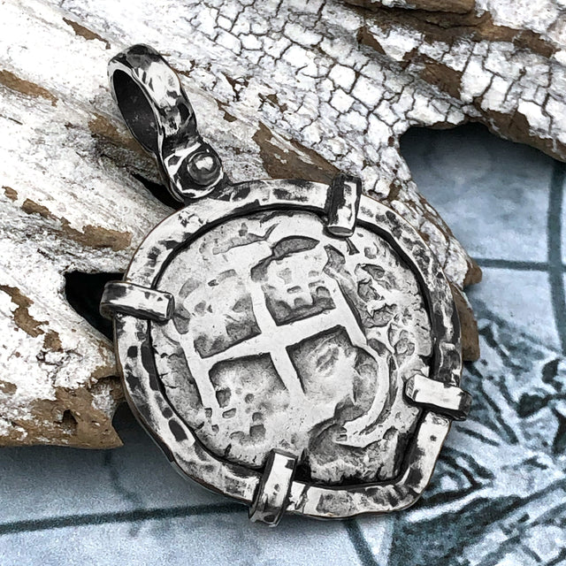 1737 Pirate Era Spanish 2 Reale Piece of 8 Sterling Silver TORTUGA COLLECTION Pendant