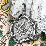 Pirate Era 1753 Spanish 4 Reale Piece of 8 Sterling Silver TORTUGA COLLECTION Pendant