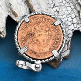 1806 Celtic Harp Irish Copper Farthing Dublin Hoard Sterling Silver Pendant