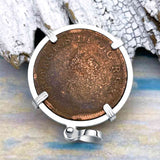 1805 Celtic Harp Irish Copper Half Penny Dublin Hoard Sterling Silver Pendant | Artifact #8009