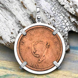 1805 Celtic Harp Irish Copper Half Penny Dublin Hoard Sterling Silver Pendant