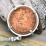 1805 Celtic Harp Irish Copper Half Penny Dublin Hoard Sterling Silver Pendant