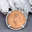 1805 Celtic Harp Irish Copper Half Penny Dublin Hoard Sterling Silver Pendant