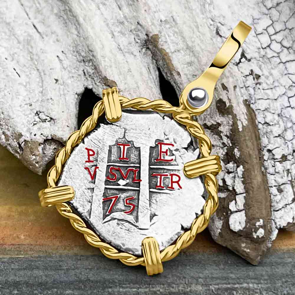 1675 Consolacion Shipwreck Pirate 1 Reale Cob 14K Gold Pendant
