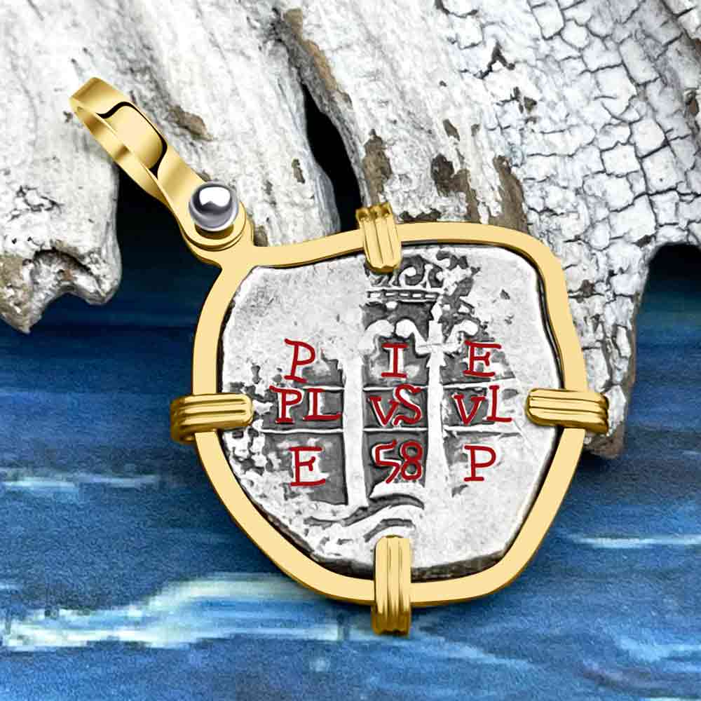 1658 Consolacion Shipwreck Pirate Era 1 Reale Cob 14K Gold Pendant 