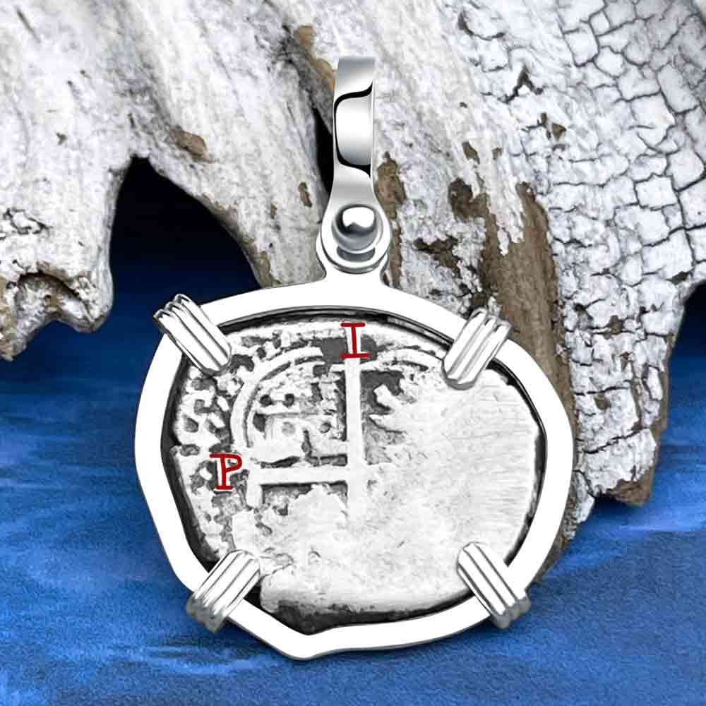 1671 Consolacion Shipwreck Pirate Era Spanish 1 Reale Piece of Eight Sterling Silver Pendant