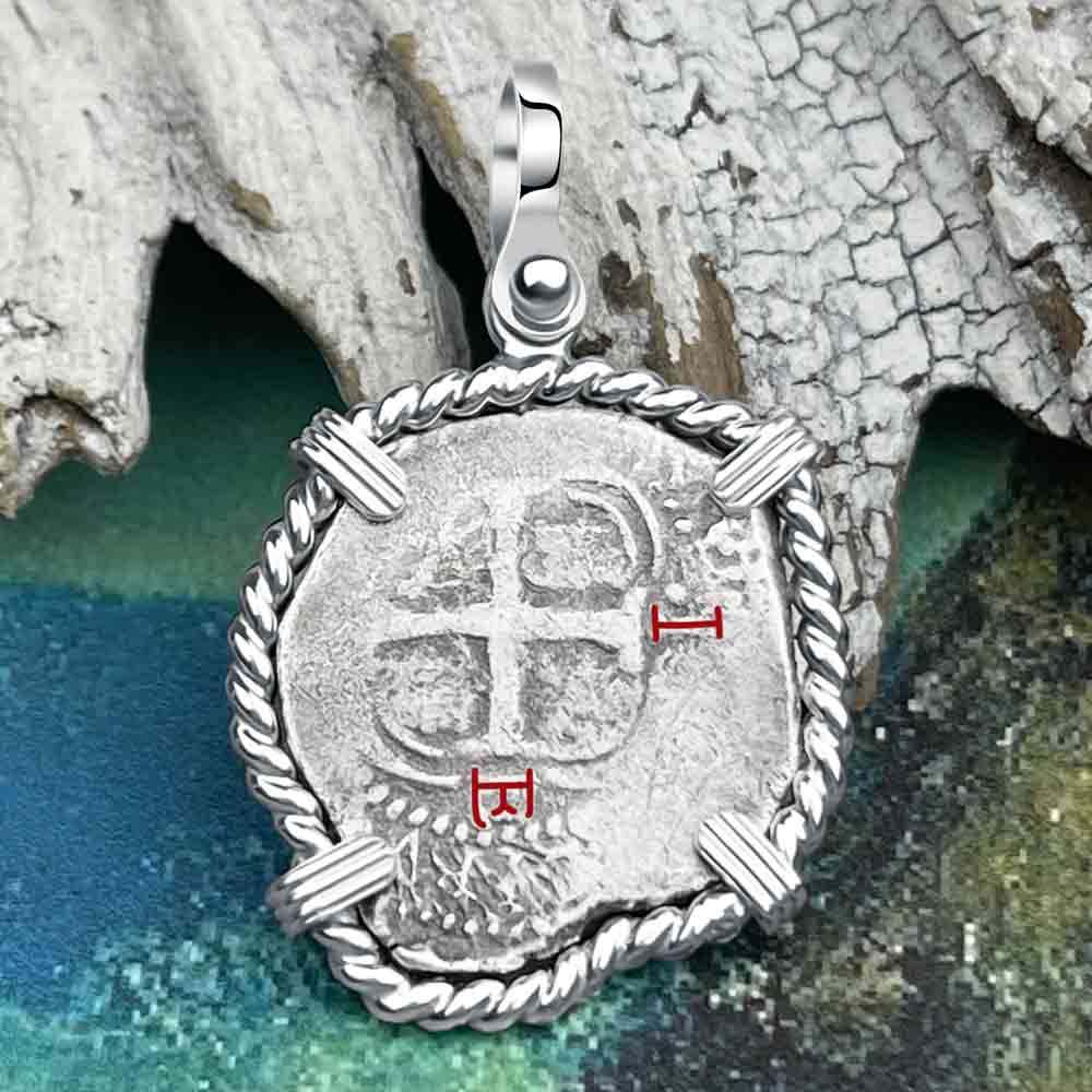 Circa 1665 Consolacion Shipwreck Pirate Era Spanish 1 Reale Piece of Eight Sterling Silver Pendant