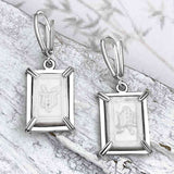 Siam Porcelain Gaming Token - from the Era of "The King & I" - Sterling Silver Earrings 