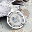 Siam Porcelain Gaming Token - from the Era of "The King & I" - Sterling Silver Pendant 