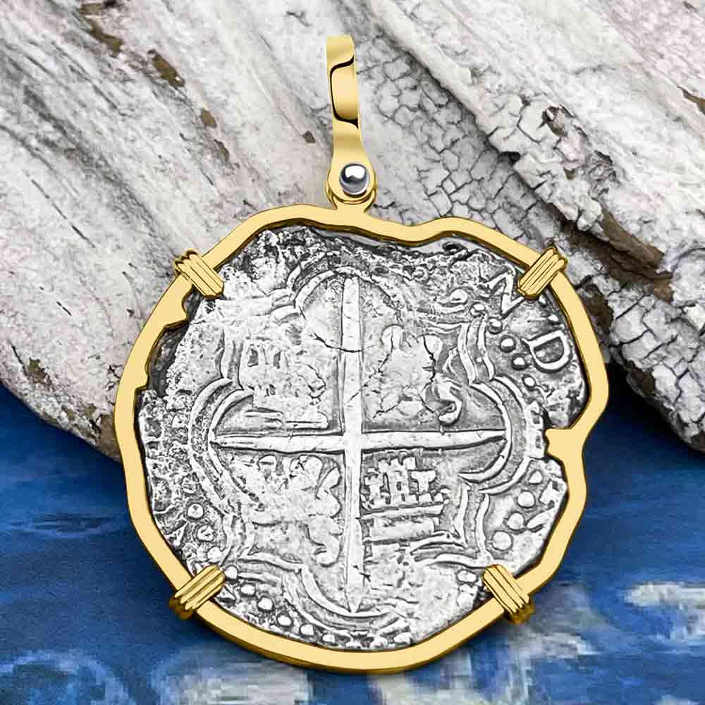 RARE Chest 04 Mel Fisher&#39;s Atocha 8 Reale Shipwreck Coin 14K Gold Pendant 