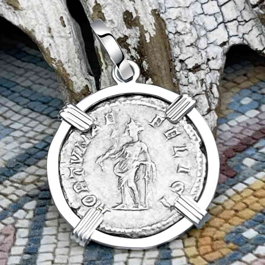 Roman Empire Silver Denarius Coin of Empress Julia Domna 210 AD Sterling Silver PendantRoman Empire Silver Denarius Coin of Empress Julia Domna 210 AD Sterling Silver Pendant