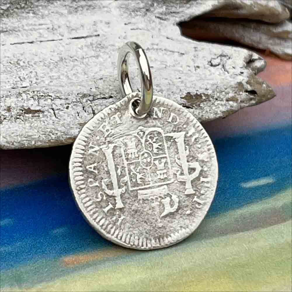 Pirate Chic Silver Half Reale Spanish Portrait Dollar Dated 1790S - the Legendary "Piece of Eight" Pendant