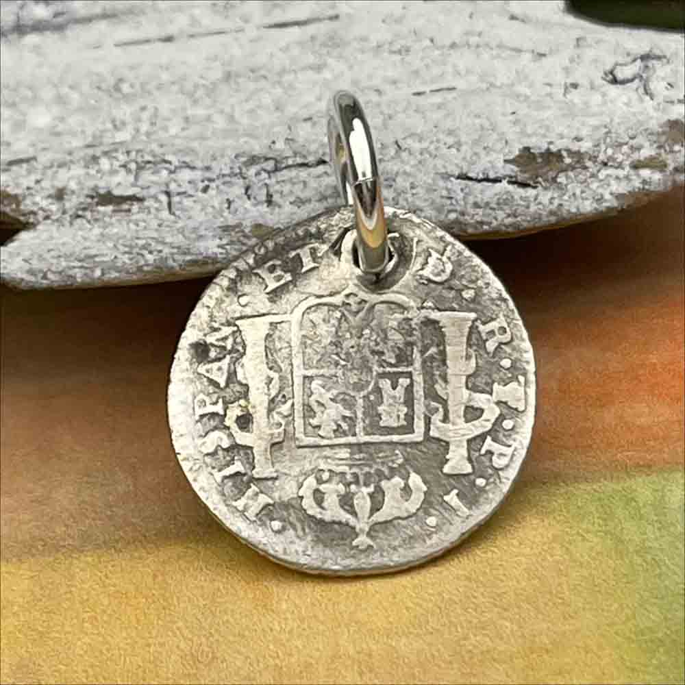 Pirate Chic Silver Half Reale Spanish Portrait Dollar Dated 1790s - the Legendary "Piece of Eight" Pendant