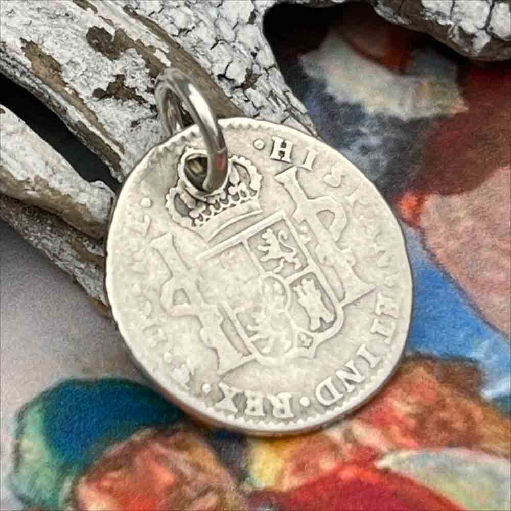 Pirate Chic Silver 1 Reale Spanish Portrait Dollar Dated 1825 - the Legendary &quot;Piece of Eight&quot; Pendant | Artifact #8146