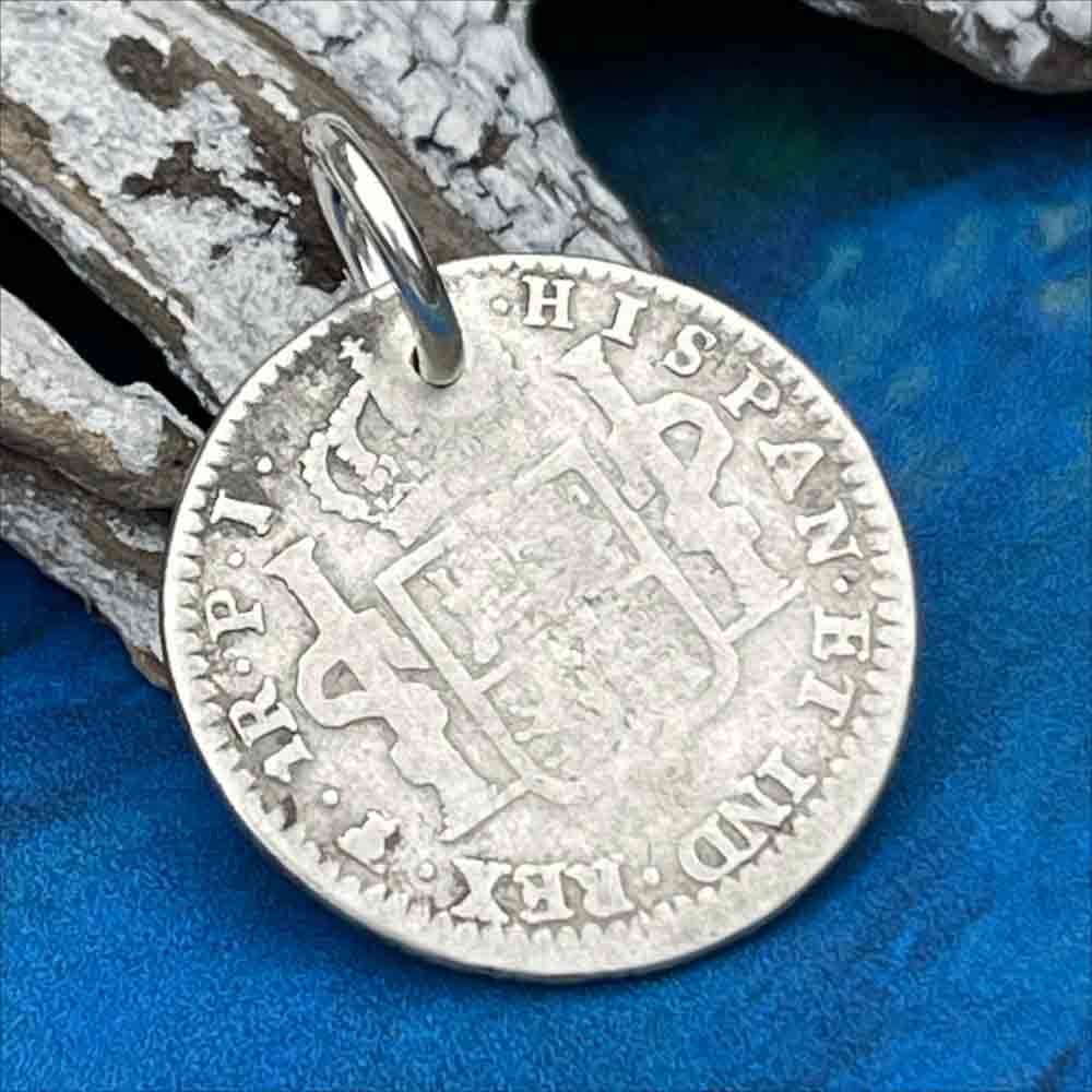 Pirate Chic Silver 1 Reale Spanish Portrait Dollar Dated 1808 - the Legendary &quot;Piece of Eight&quot; Pendant