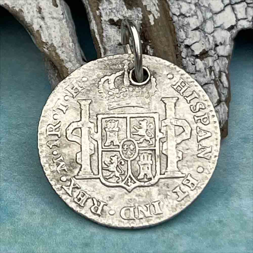 Pirate Chic Silver 1 Reale Spanish Portrait Dollar Dated 1806 - the Legendary &quot;Piece of Eight&quot; Pendant