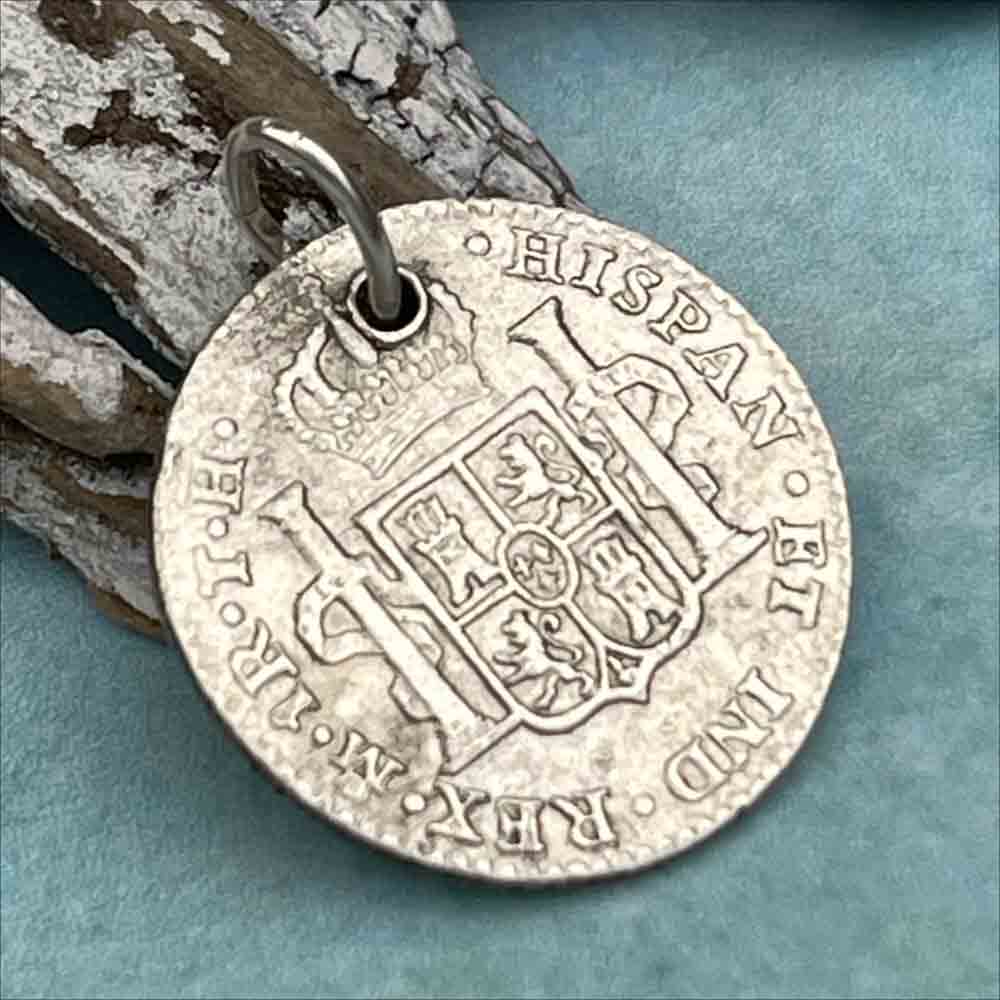 Pirate Chic Silver 1 Reale Spanish Portrait Dollar Dated 1806 - the Legendary "Piece of Eight" Pendant