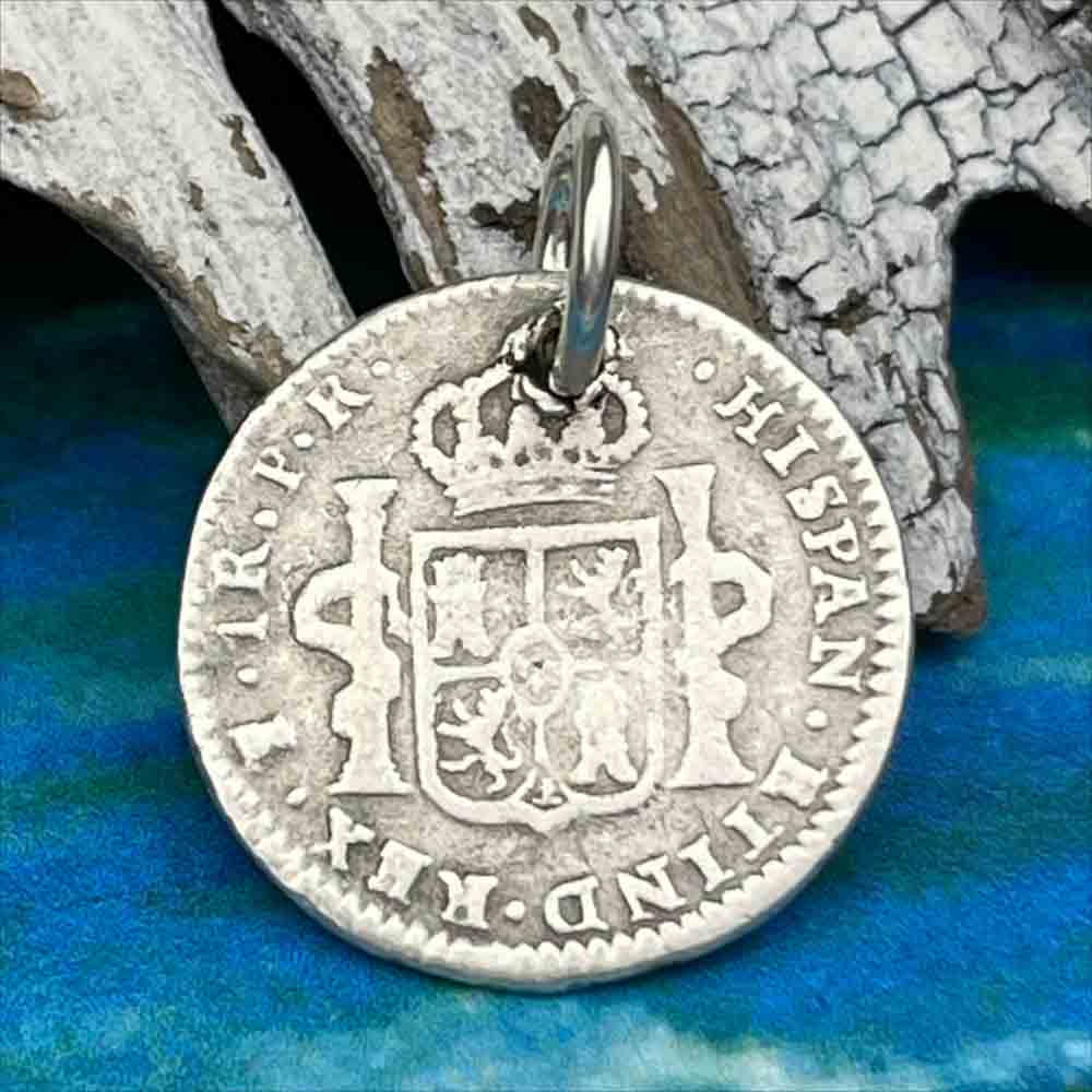 Pirate Chic Silver 1 Reale Spanish Portrait Dollar Dated 1783 - the Legendary "Piece of Eight" Pendant
