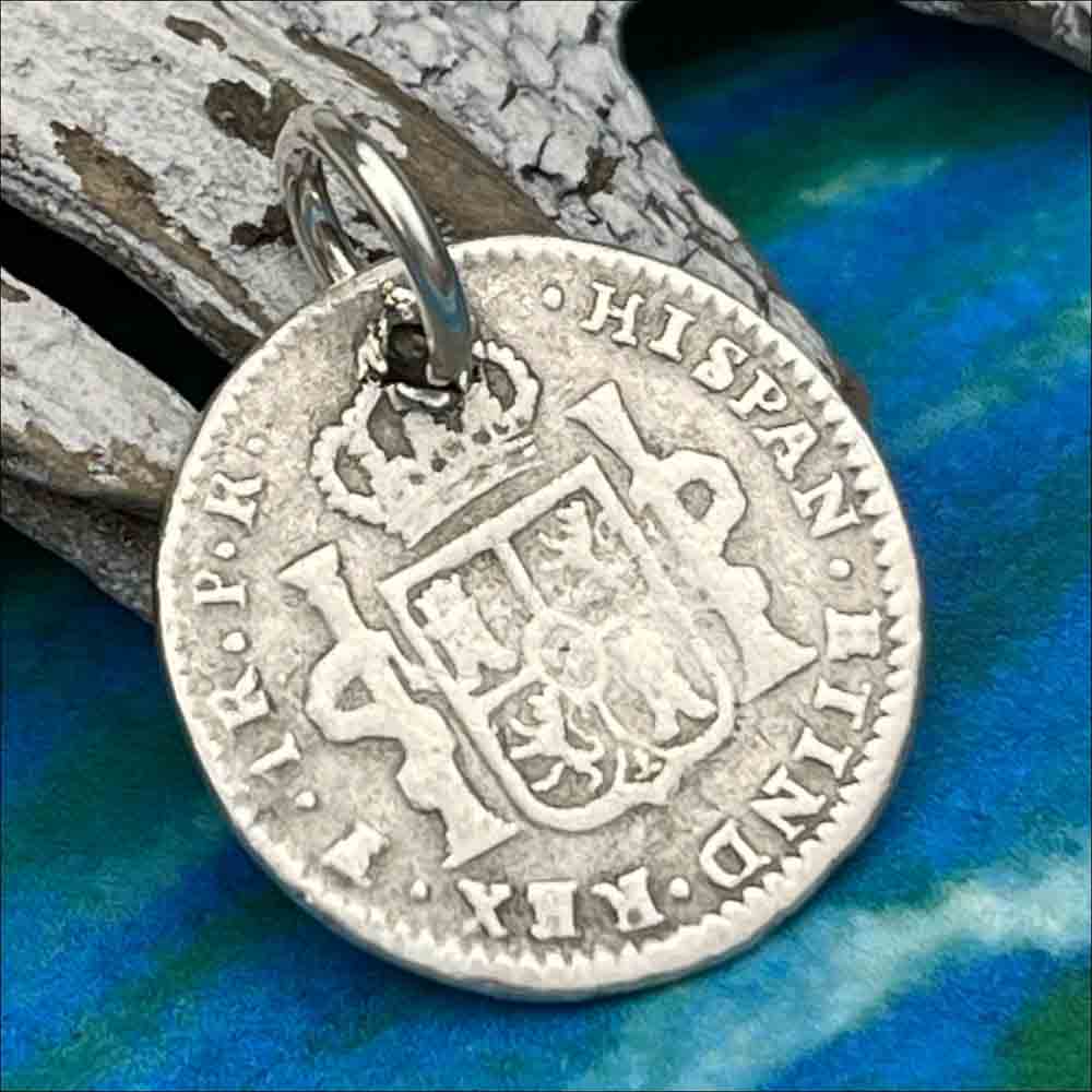 Pirate Chic Silver 1 Reale Spanish Portrait Dollar Dated 1783 - the Legendary &quot;Piece of Eight&quot; Pendant