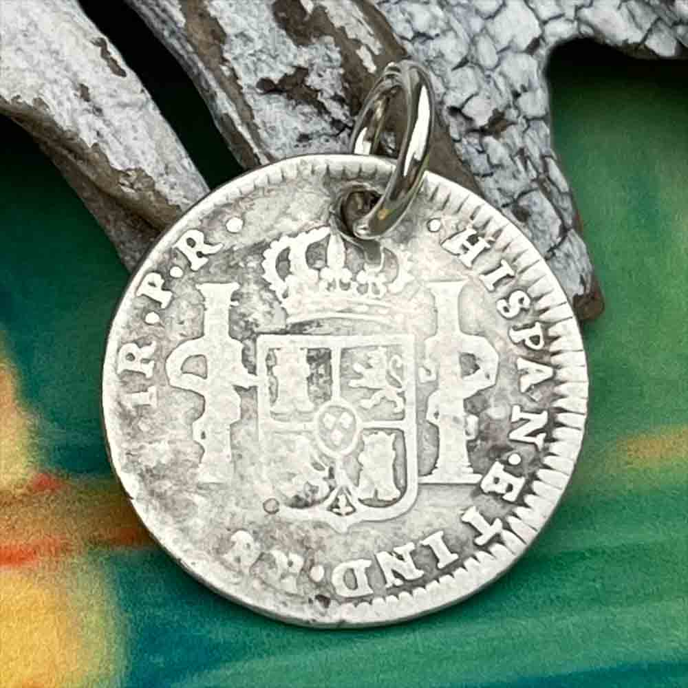 Pirate Chic Silver 1 Reale Spanish Portrait Dollar Dated 1781 - the Legendary &quot;Piece of Eight&quot; Pendant