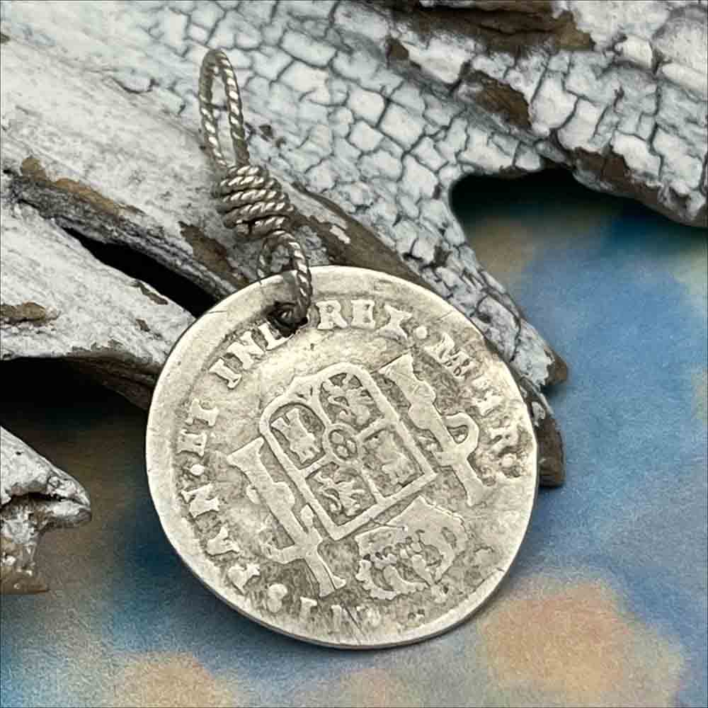Pirate Chic Silver 1 Reale Spanish Portrait Dollar Dated 1780 - the Legendary &quot;Piece of Eight&quot; Pendant