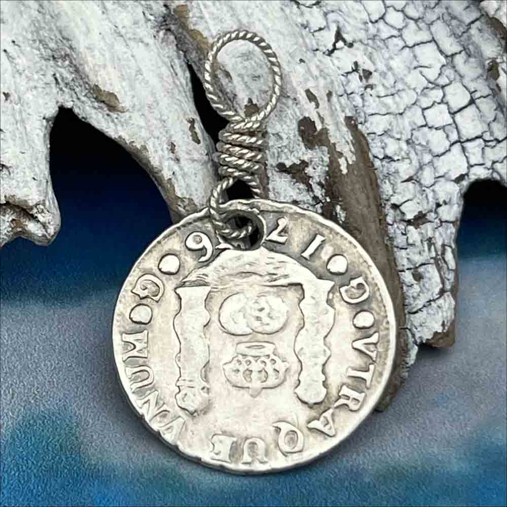 Pirate Chic Silver 1 Reale Spanish Pillar Dollar Dated 1766 - the Legendary "Piece of Eight" Pendant