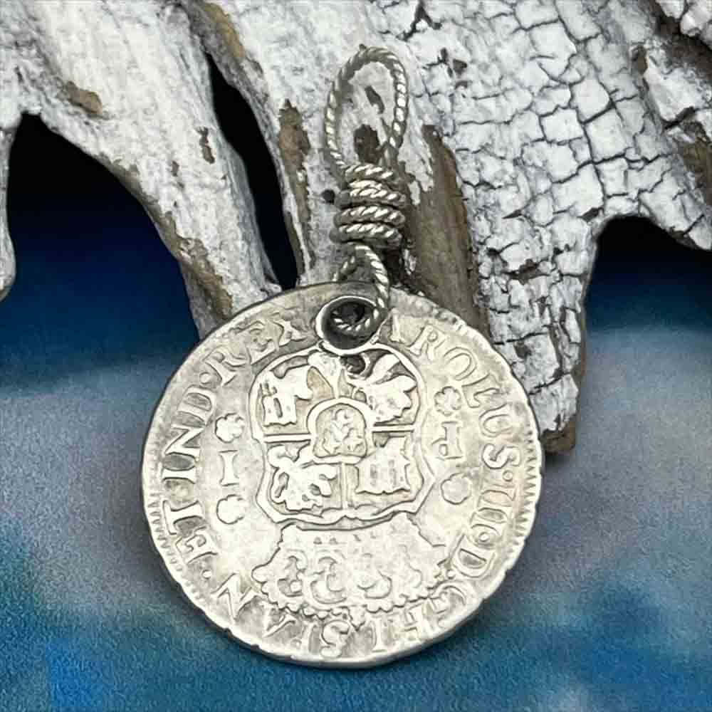 Pirate Chic Silver 1 Reale Spanish Pillar Dollar Dated 1766 - the Legendary &quot;Piece of Eight&quot; Pendant