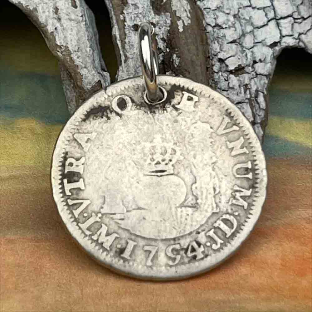 Pirate Chic Silver 1 Reale Spanish Pillar Dollar Dated 1754 - the Legendary &quot;Piece of Eight&quot; Pendant