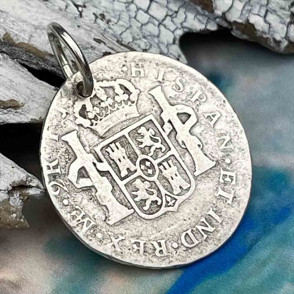 Pirate Chic Silver 2 Reale Spanish Portrait Dollar Dated 1796 - the Legendary &quot;Piece of Eight&quot; Pendant