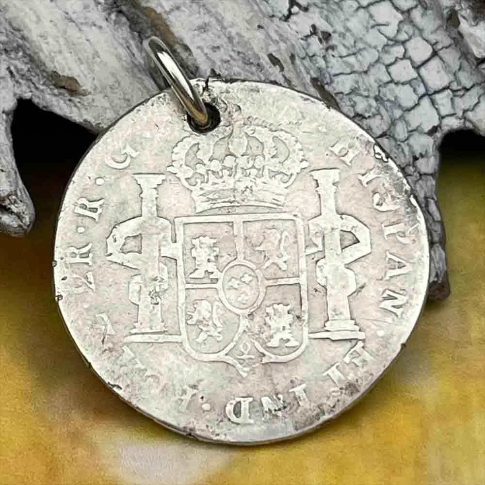 Pirate Chic Silver 2 Reale Spanish Portrait Dollar Dated 1821 - the Legendary &quot;Piece of Eight&quot; Pendant | Artifact #8159