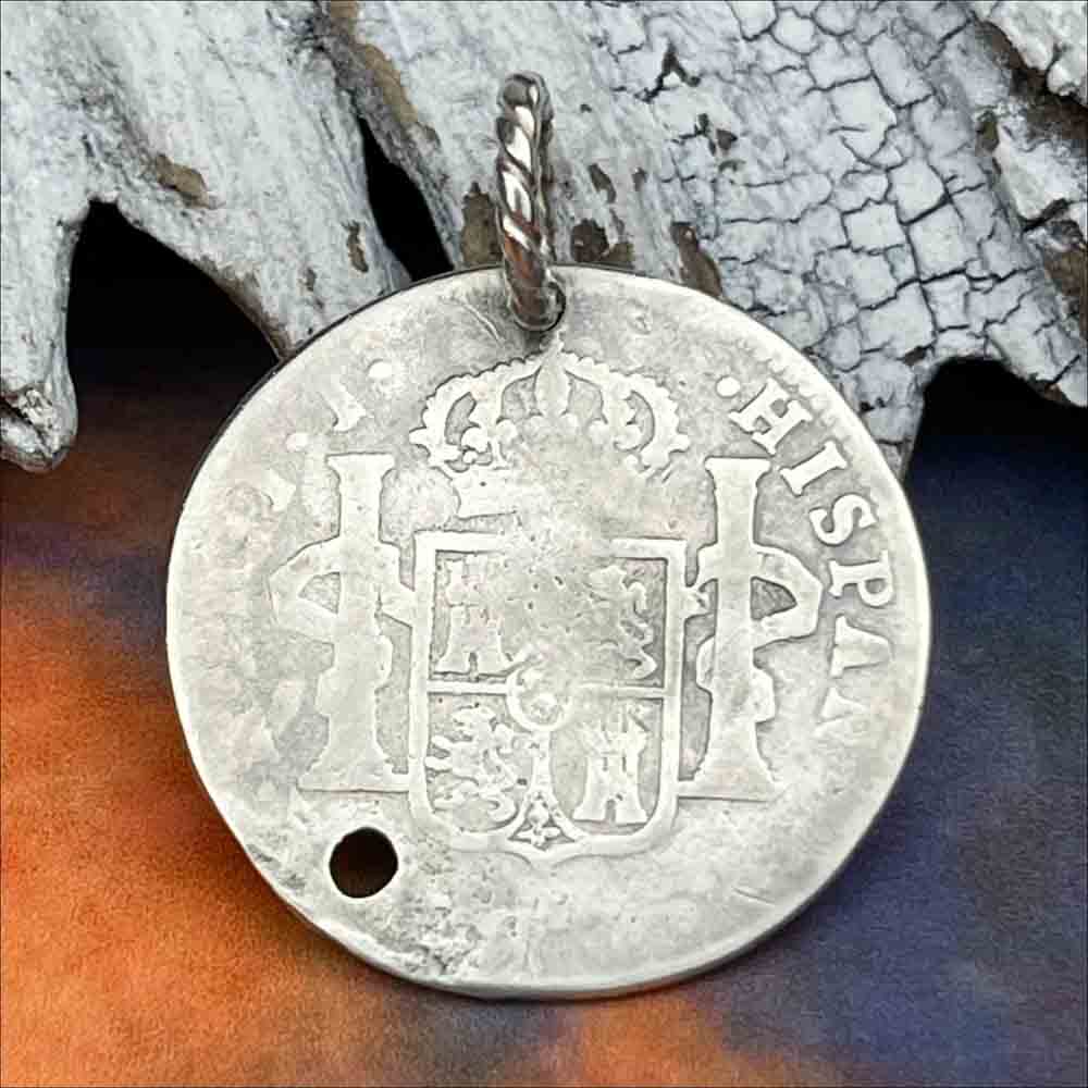 Pirate Chic Silver 2 Reale Spanish Portrait Dollar Dated 1812 - the Legendary &quot;Piece of Eight&quot; Pendant