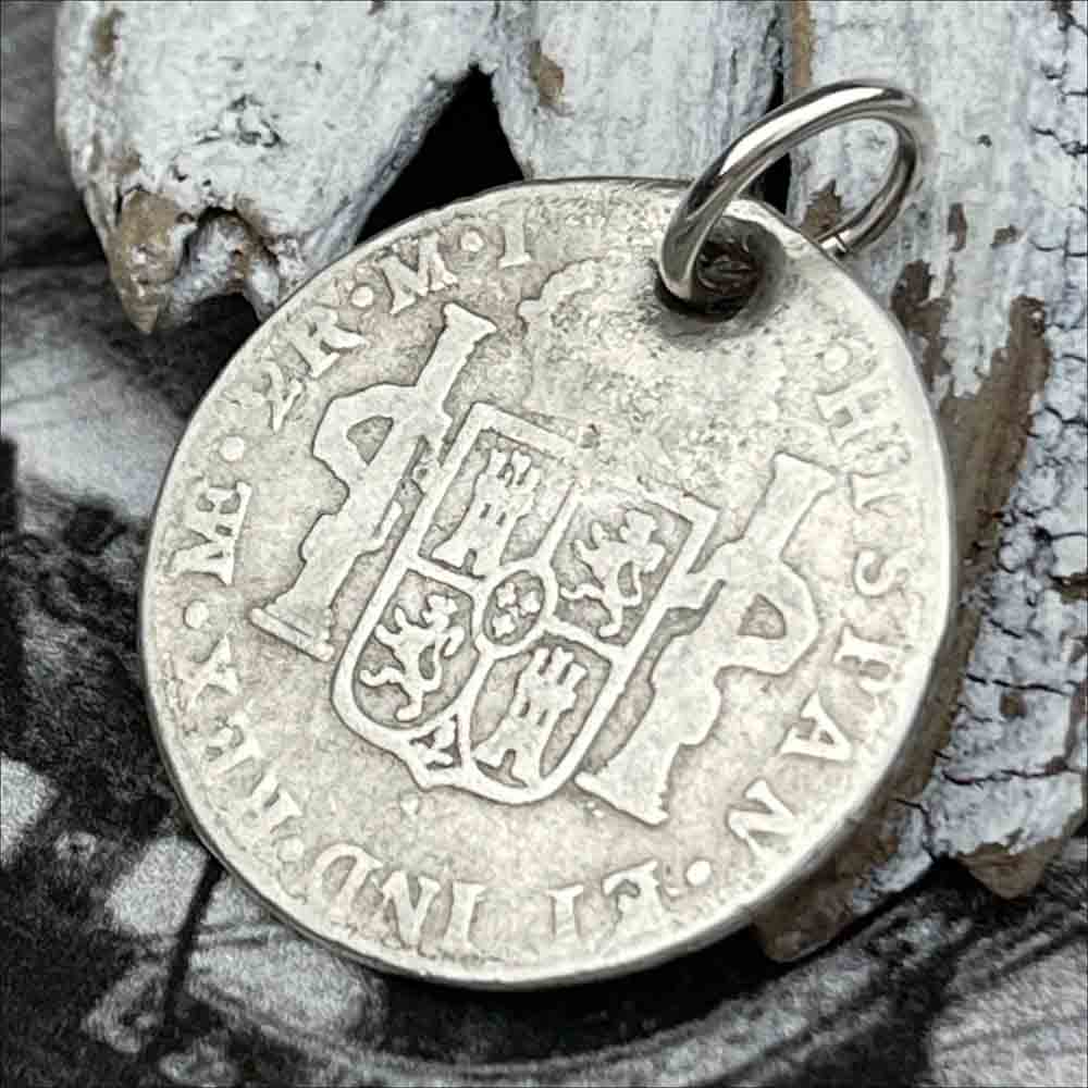 Pirate Chic Silver 2 Reale Spanish Portrait Dollar Dated 1783 - the Legendary &quot;Piece of Eight&quot; Pendant | Artifact #8163
