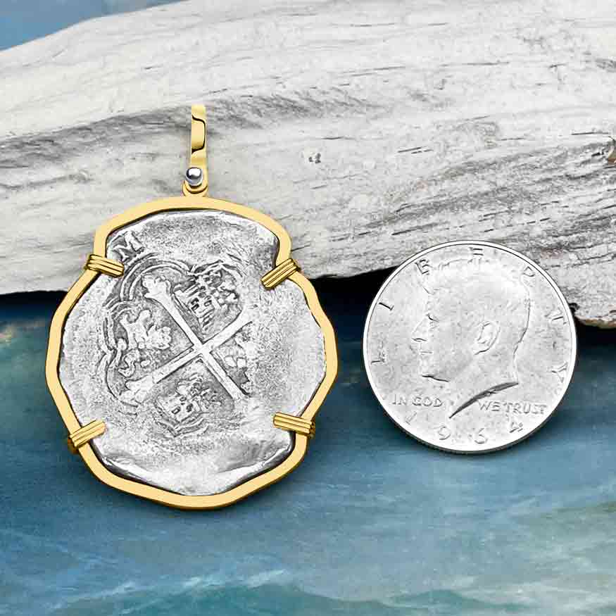 Sao Jose 8 Reale Shipwreck Coin 14K Gold Pendant | Artifact #8285