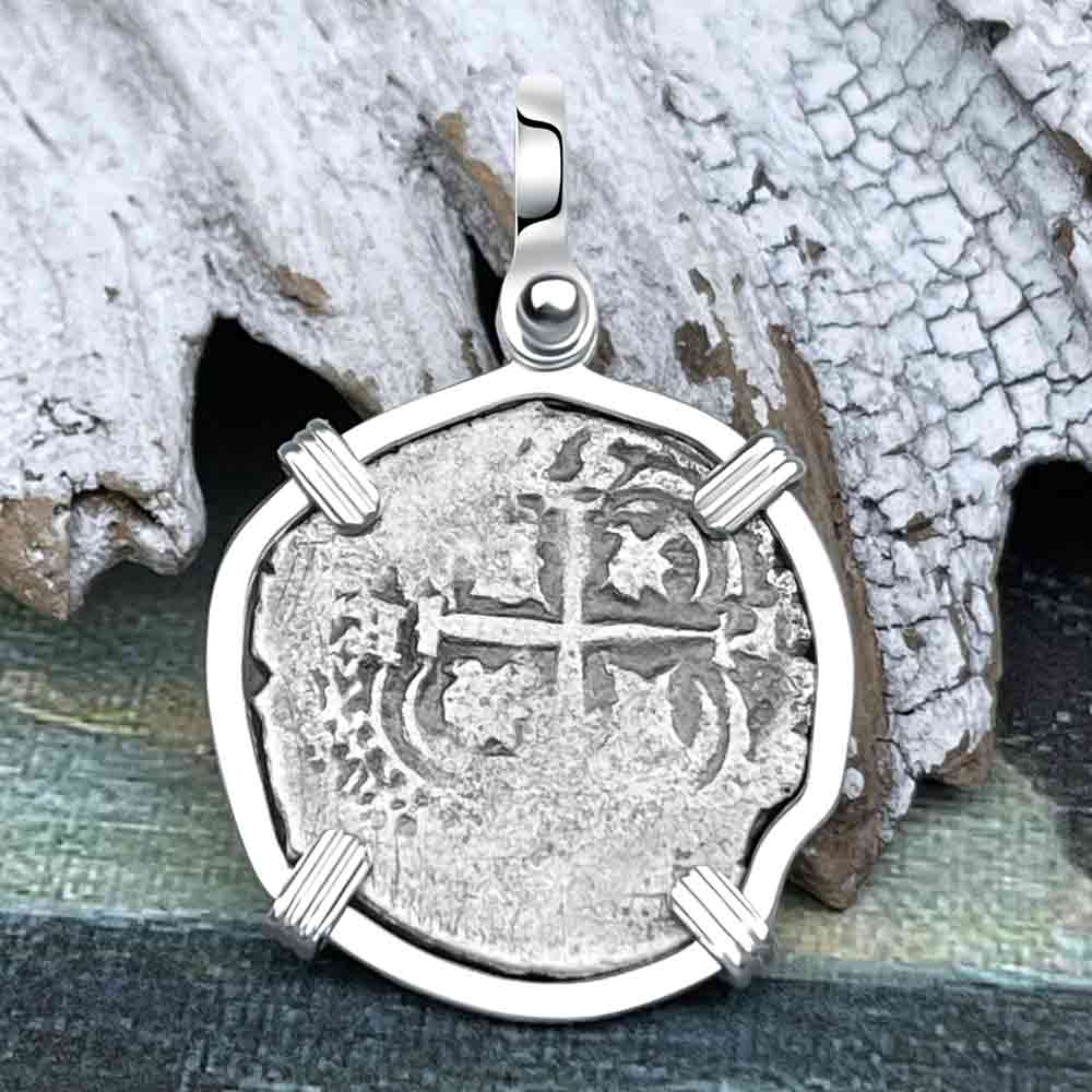 1657 Consolacion Shipwreck Pirate Era Spanish 1 Reale Piece of Eight Sterling Silver Pendant
