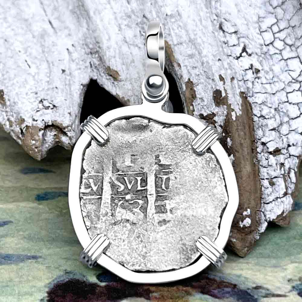 1663 Consolacion Shipwreck Pirate Era Spanish 1 Reale Piece of Eight Sterling Silver Pendant
