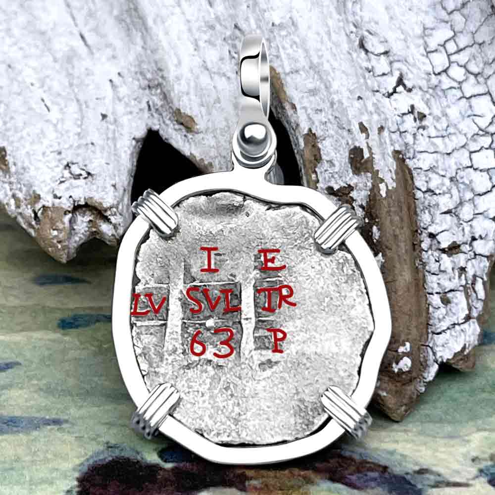 1663 Consolacion Shipwreck Pirate Era Spanish 1 Reale Piece of Eight Sterling Silver Pendant