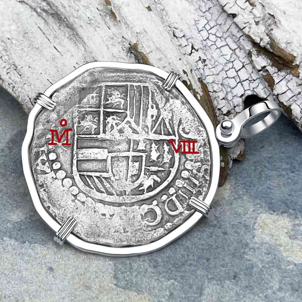 Mel Fisher&#39;s Atocha 8 Reale Shipwreck Coin Sterling Silver Pendant