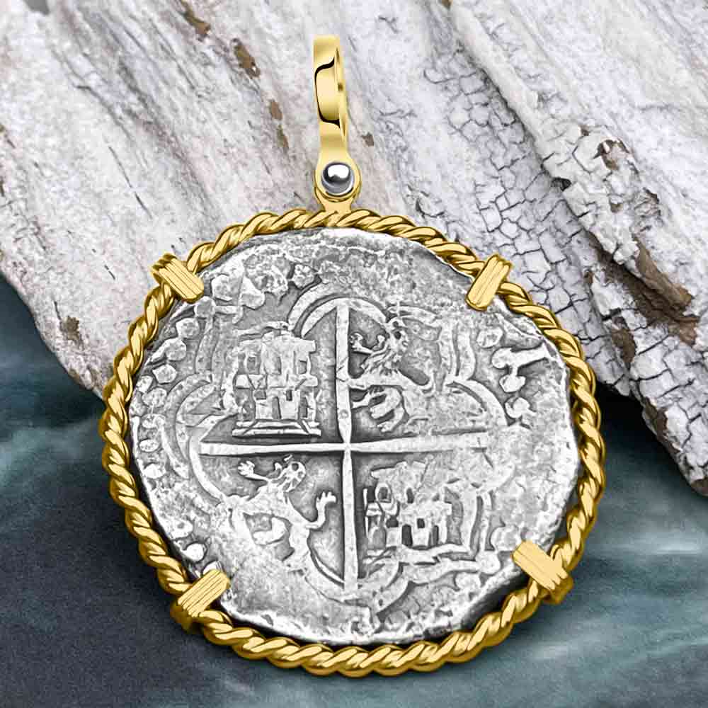 Mel Fisher's Atocha 8 Reale Shipwreck Coin 14K Gold Pendant