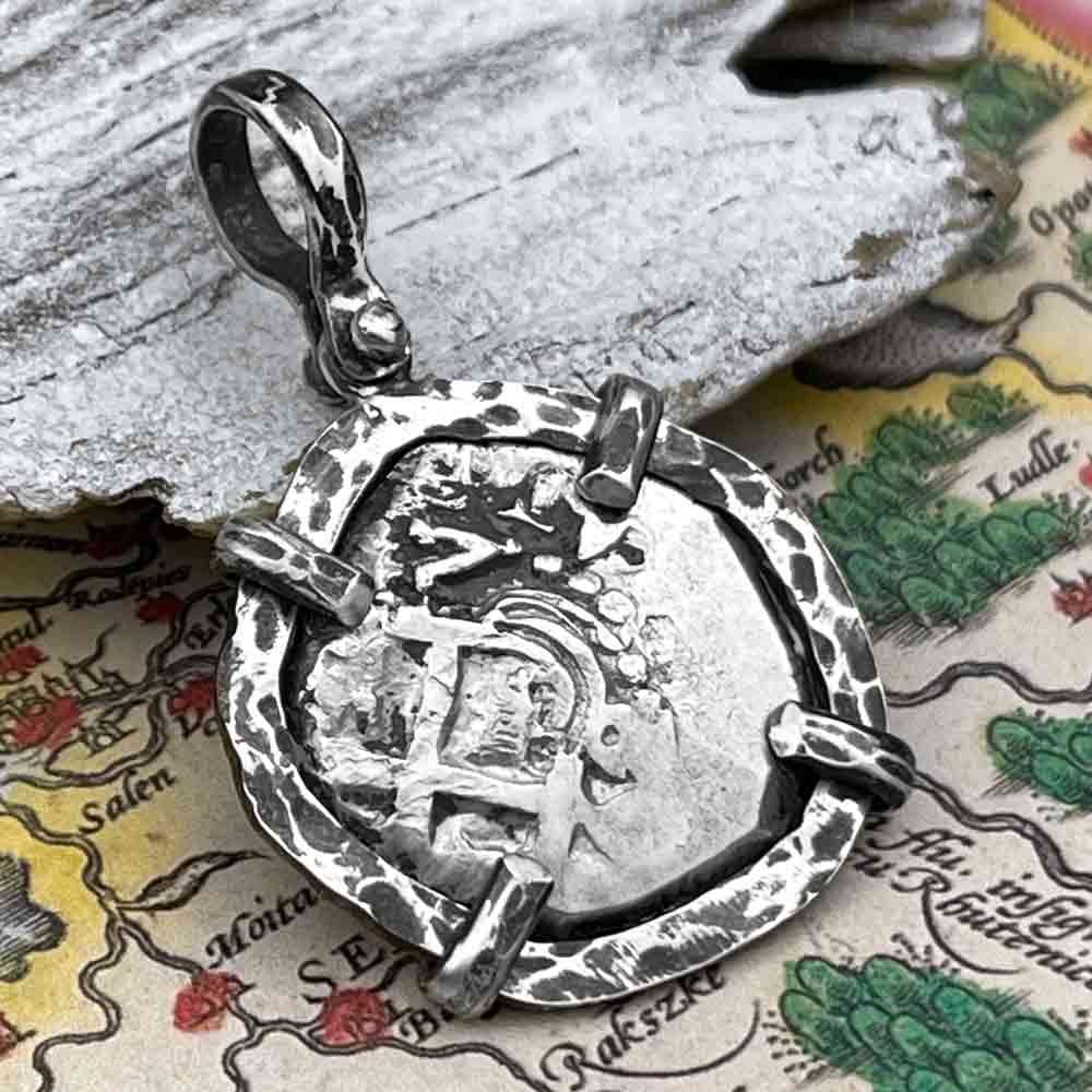 1762 Pirate Era Spanish 2 Reale &quot;Piece of Eight&quot; Sterling Silver TORTUGA COLLECTION Pendant