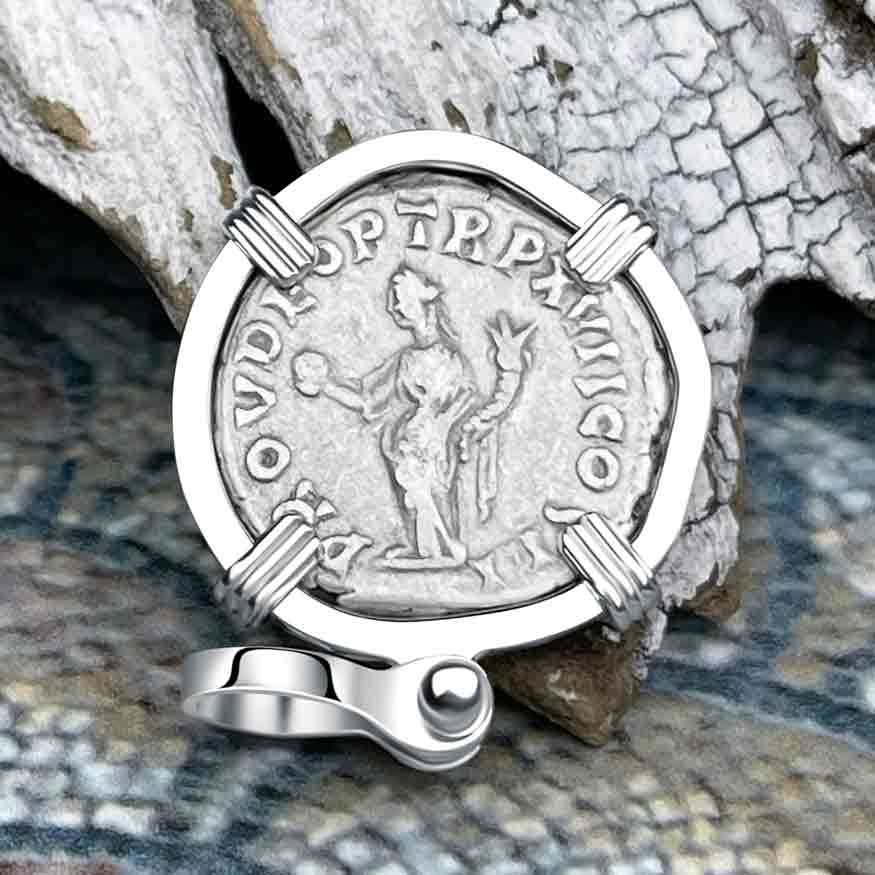 Roman Empire Silver Denarius Coin of Marcus Aurelius, the Philosopher Warrior 162 AD Sterling Silver Pendant