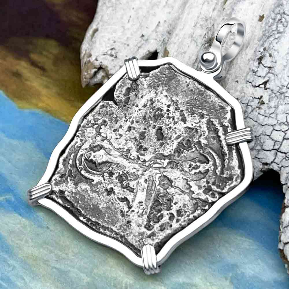 Concepcion Shipwreck 4 Reale Silver Piece of 8 Sterling Silver Pendant