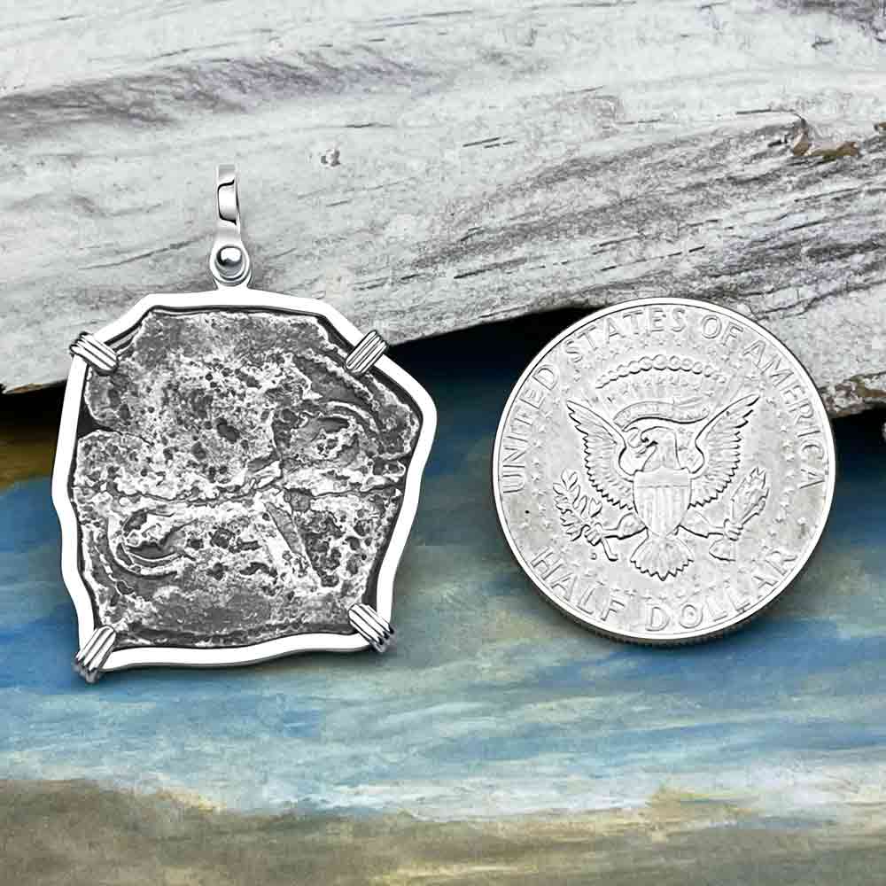 Concepcion Shipwreck 4 Reale Silver Piece of 8 Sterling Silver Pendant