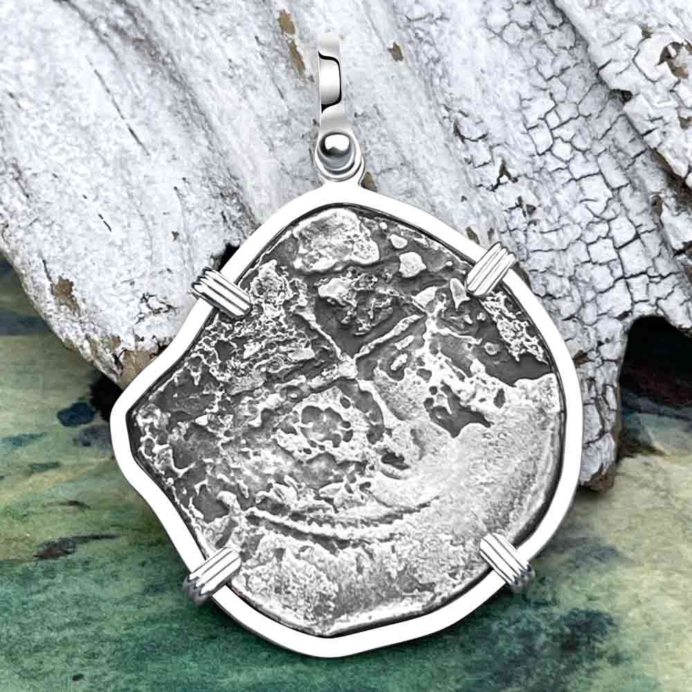 Concepcion Shipwreck 4 Reale Silver Piece of 8 Sterling Silver Pendant