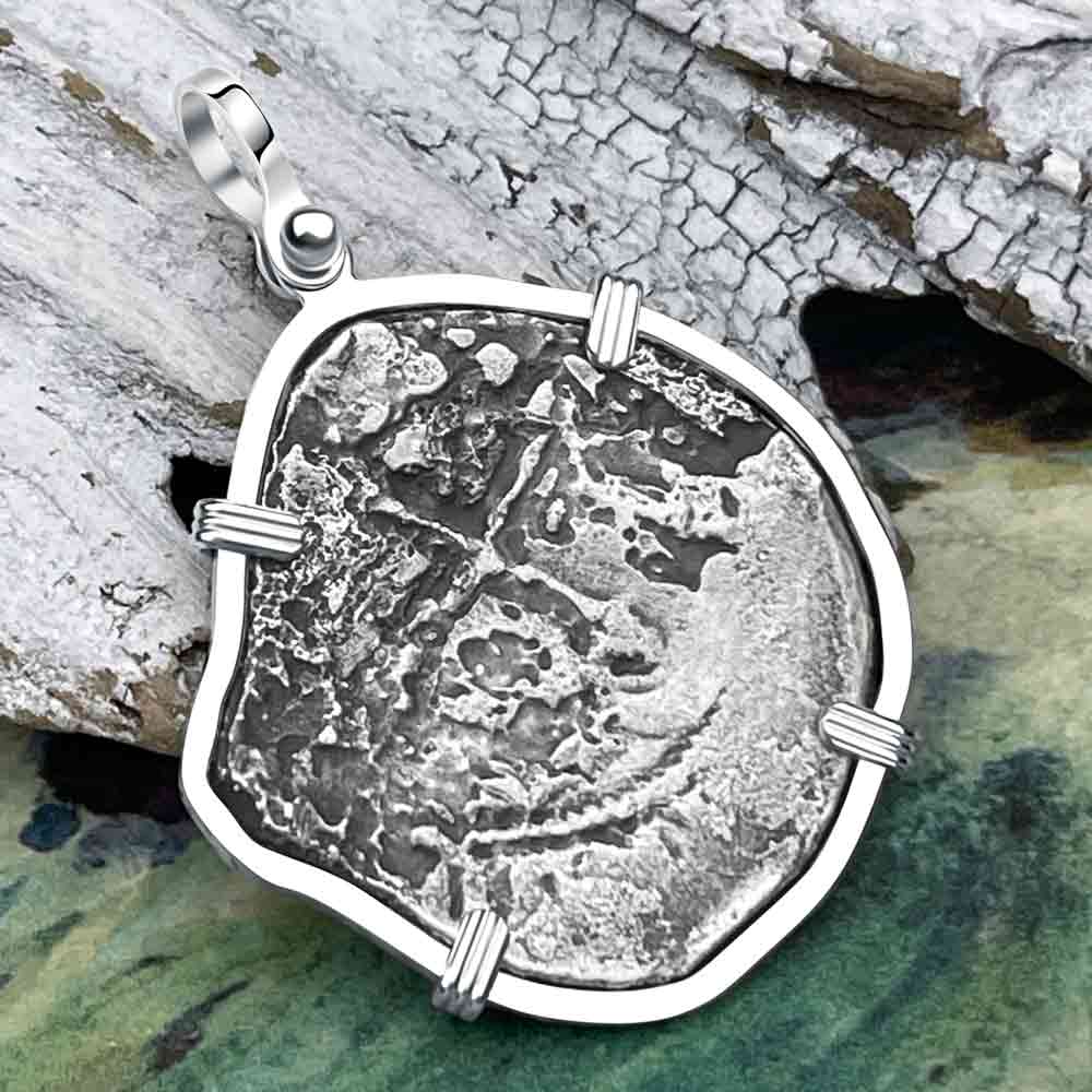 Concepcion Shipwreck 4 Reale Silver Piece of 8 Sterling Silver Pendant